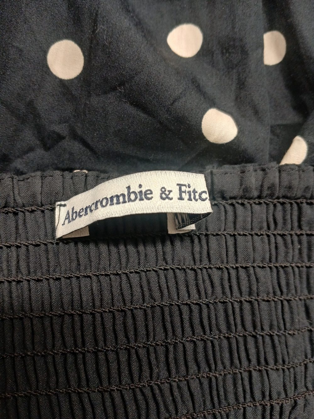 Abercrombie & Fitch Black Dress with White Polka Dots - Picture 4 of 6